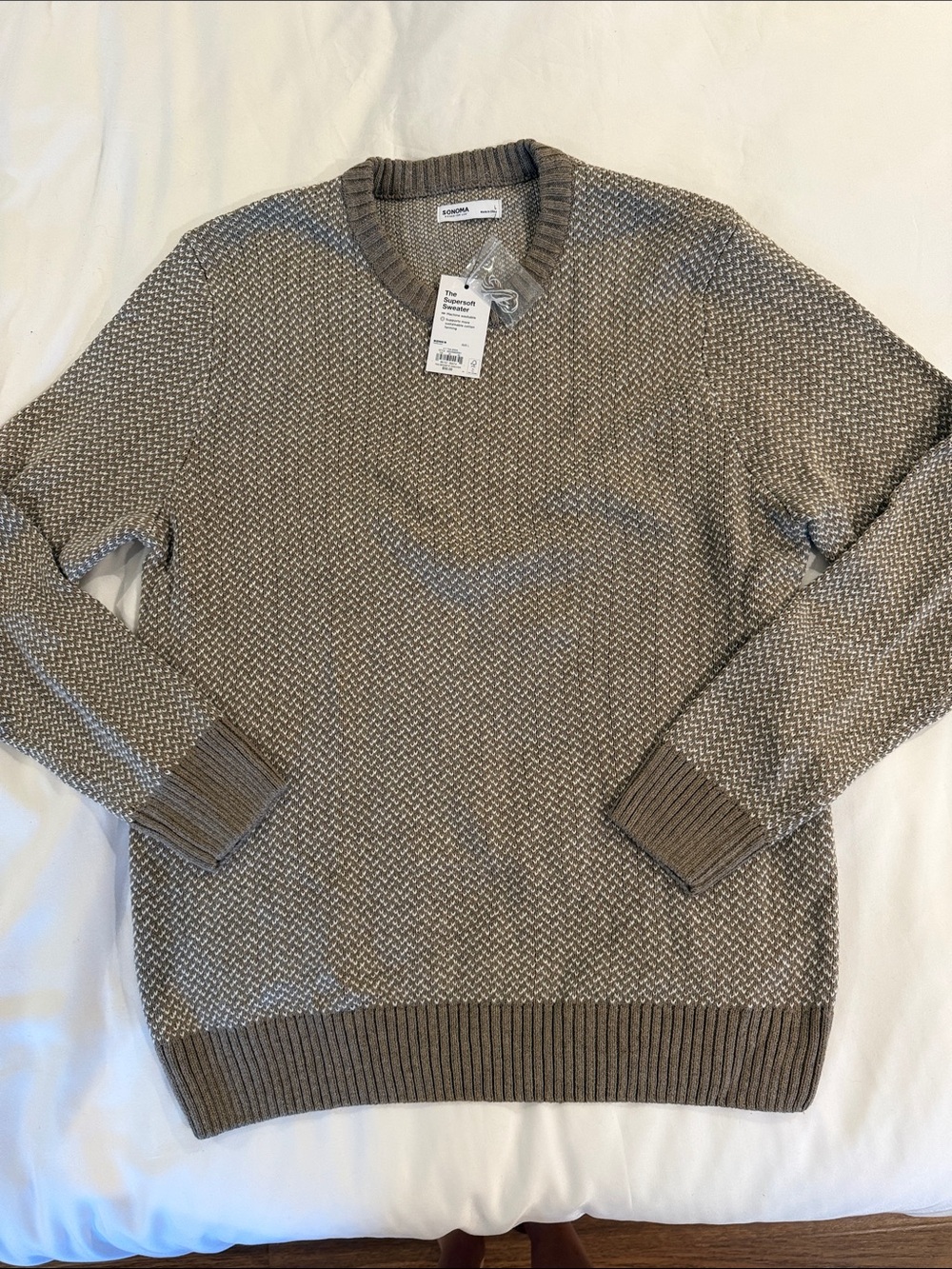 Sonoma Taupe Heather Men's Crewneck Sweater